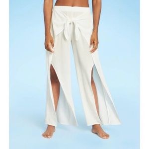 NWT White Cover Up Pants Bachelorette Bridal Size L